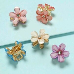 Five Flower Hair Clips